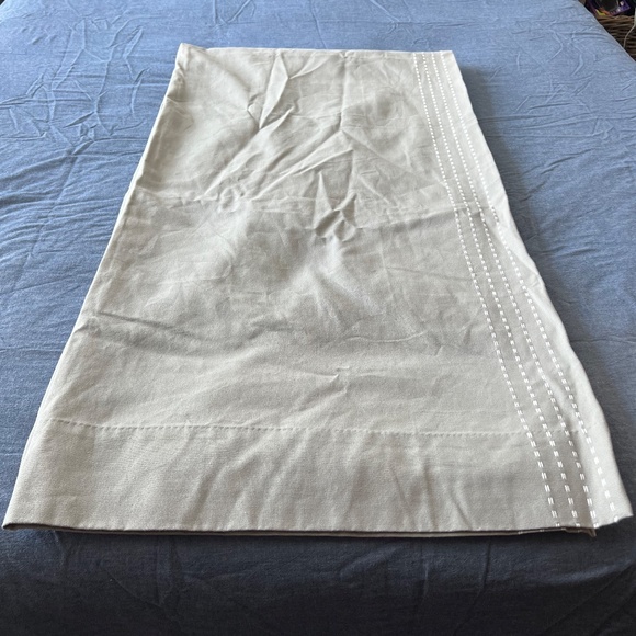 44x84 pottery barn kids grey with white pick-stitch detail curtain - Picture 8 of 8